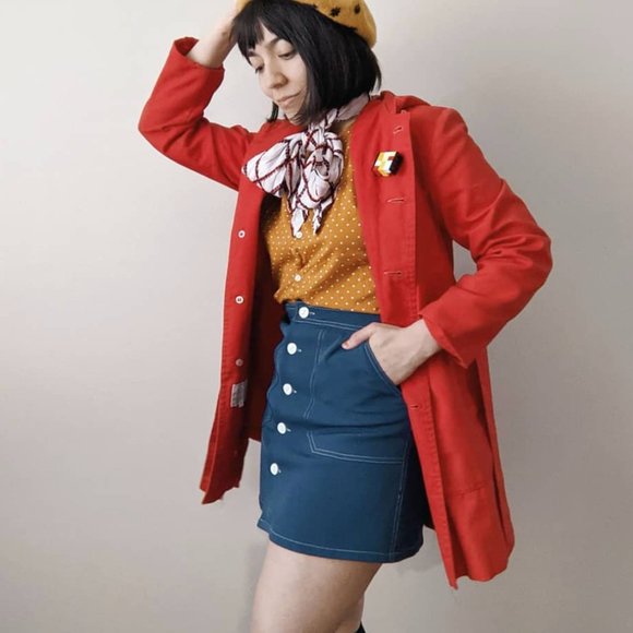 Blue Retro Mod Sans Souci Mini Skirt - Picture 7 of 7